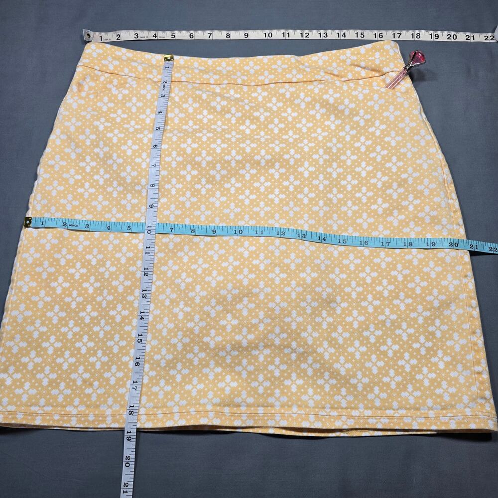 Croft Barrow Yellow White Geometric Mini Skirt Skort Stretch Activewear Women 12 - Picture 5 of 8